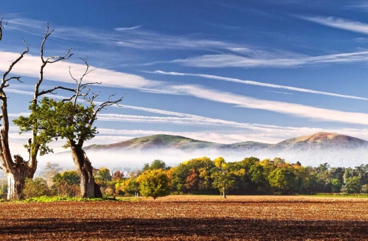 Malvern Hills with mist