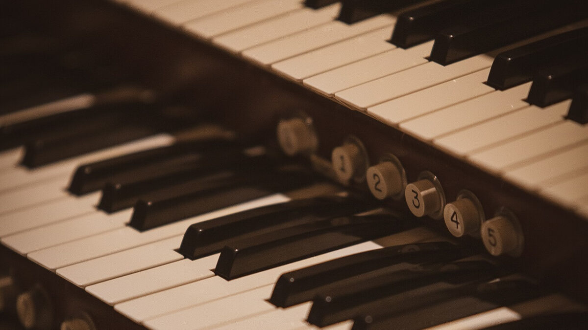 The keyboard of an organ