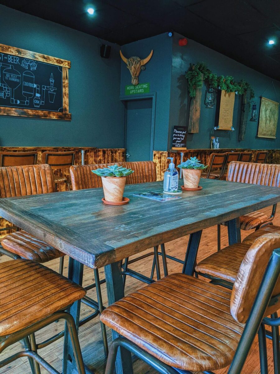 The Weavers seating area with leather seats