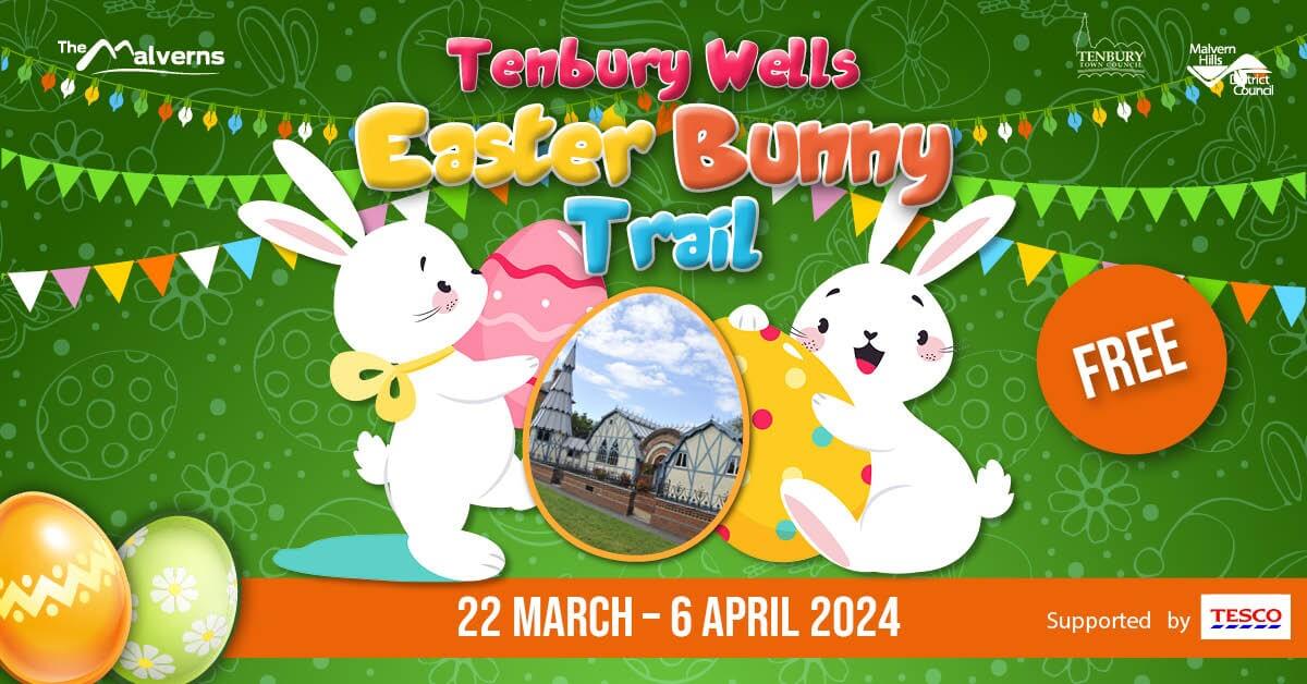 Cartoon Easter bunny trail advertisement