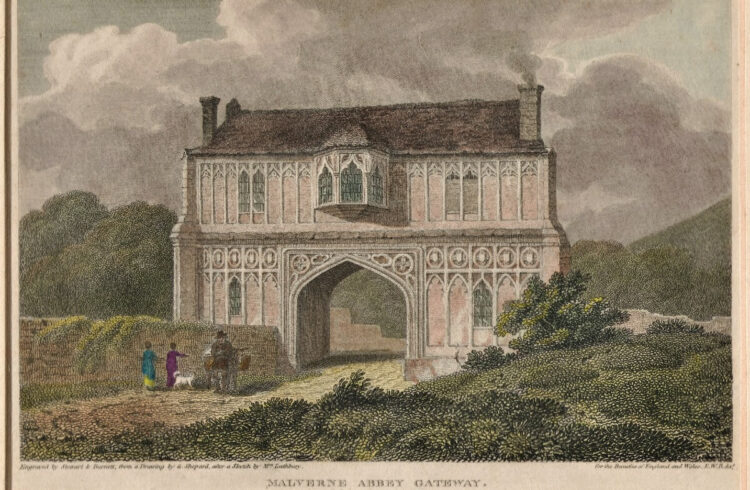 An old drawing of Priory Gatehouse