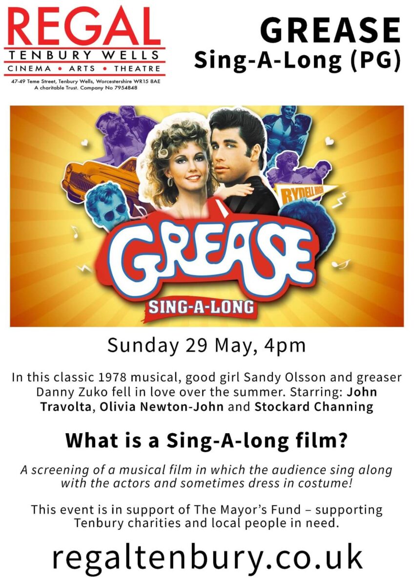 Poster for the Grease Sing along At The Regal Tenbury