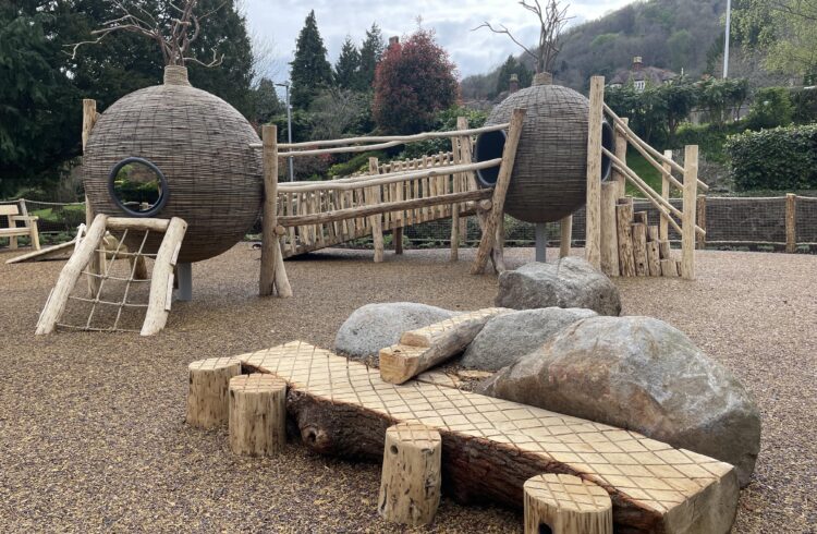 Priory Park Play Area wooden play pods