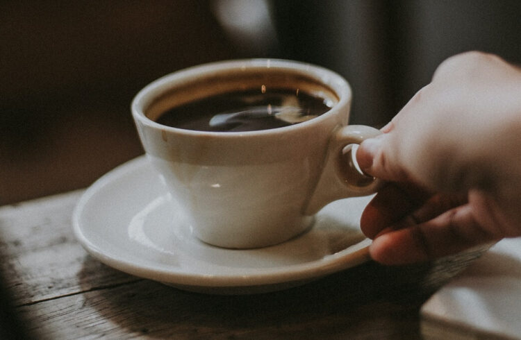 A cup of coffee on a table