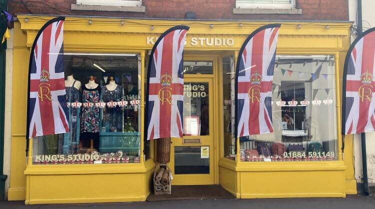 Yellow painted shop front