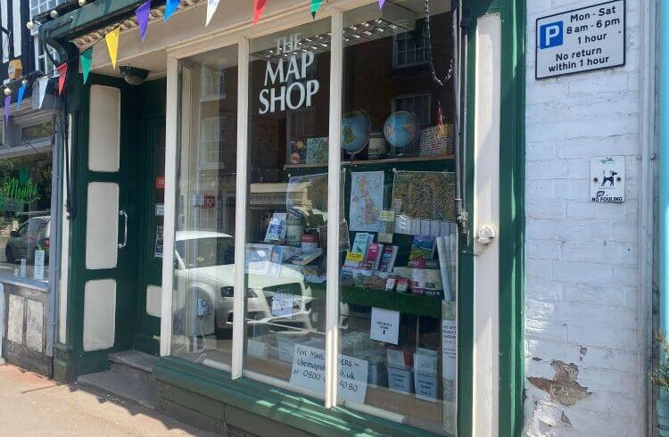 Green and white shop front