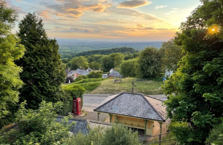 Sunset view from the Wyche Cutting on the Malvern Hills