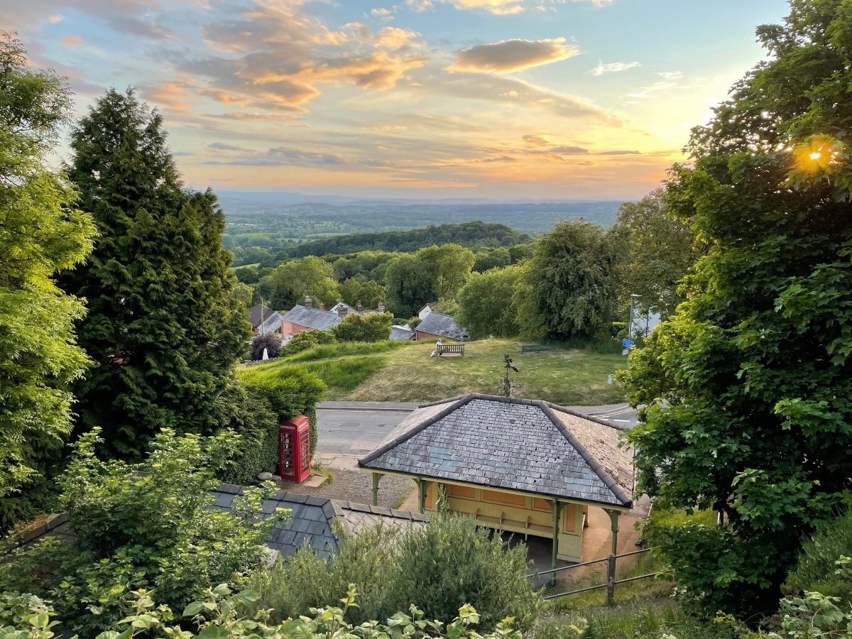 Sunset view from the Wyche Cutting on the Malvern Hills