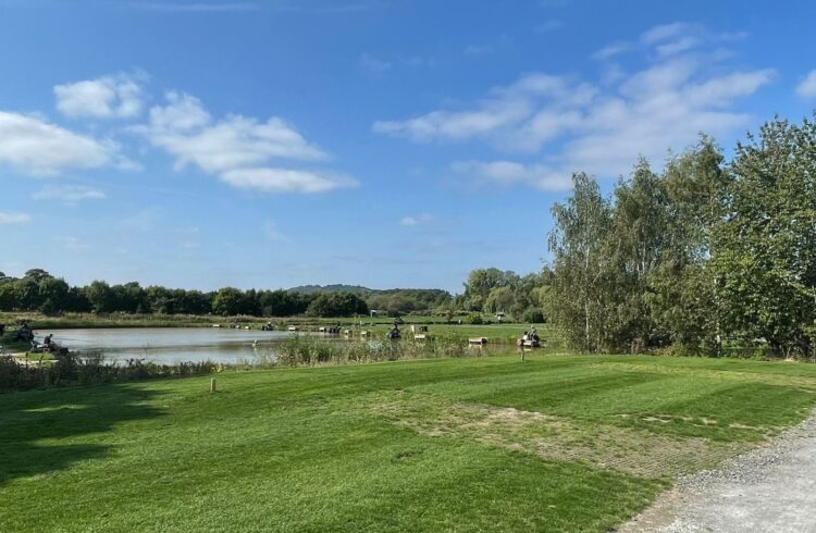 A pitch at The Cob House overlooking the lake