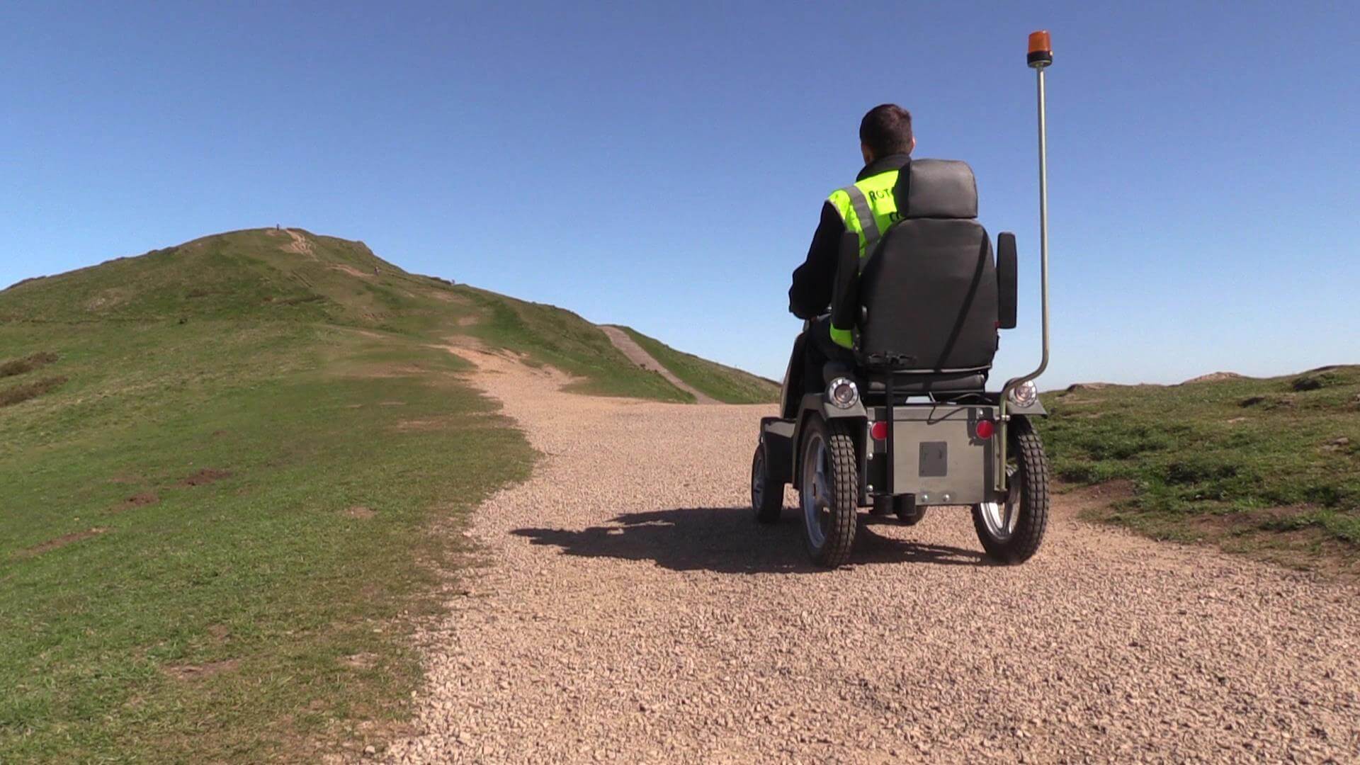 Tramper heading up the Worcestershire Beacon