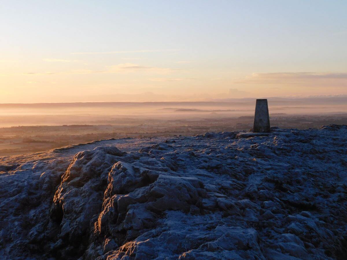 Dusky sunset view from The Beacon on the Malvern Hills