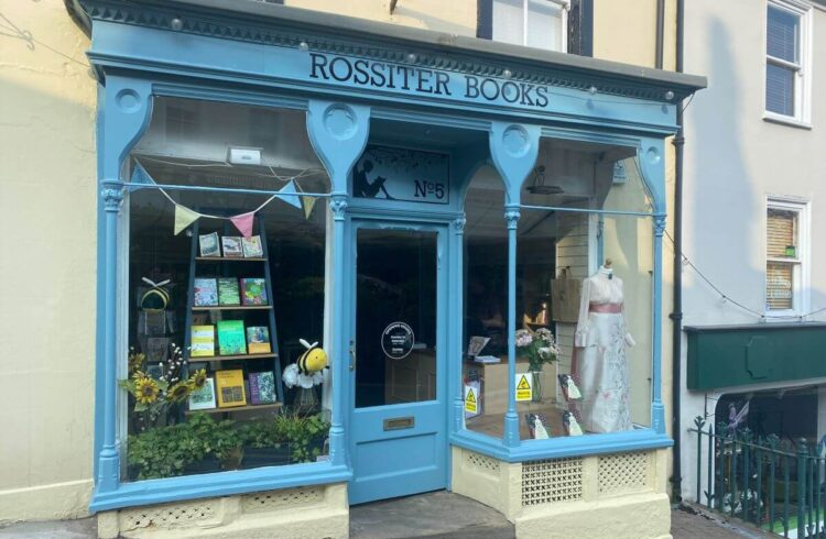 Victorian Shop front painted a baby blue