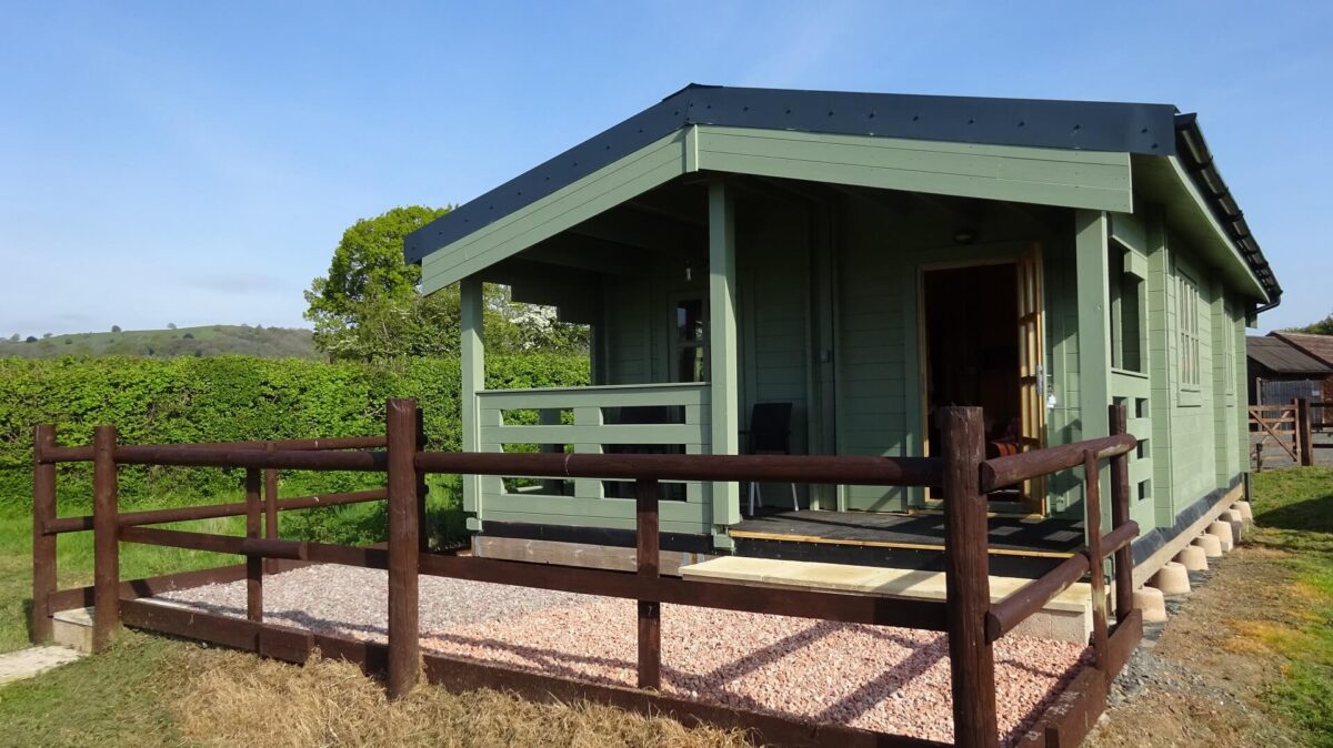 Exterior view of Oak Lodge (painted green)