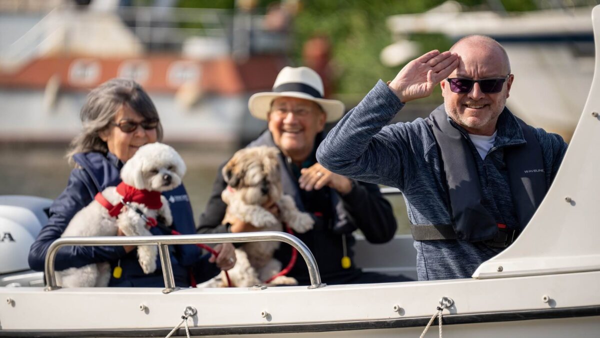 Customers enjoying a boat trip from Severn Expeditions