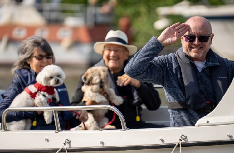 Customers enjoying a boat trip from Severn Expeditions