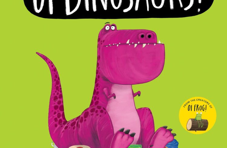 A children's book cover with a purple dinosaur