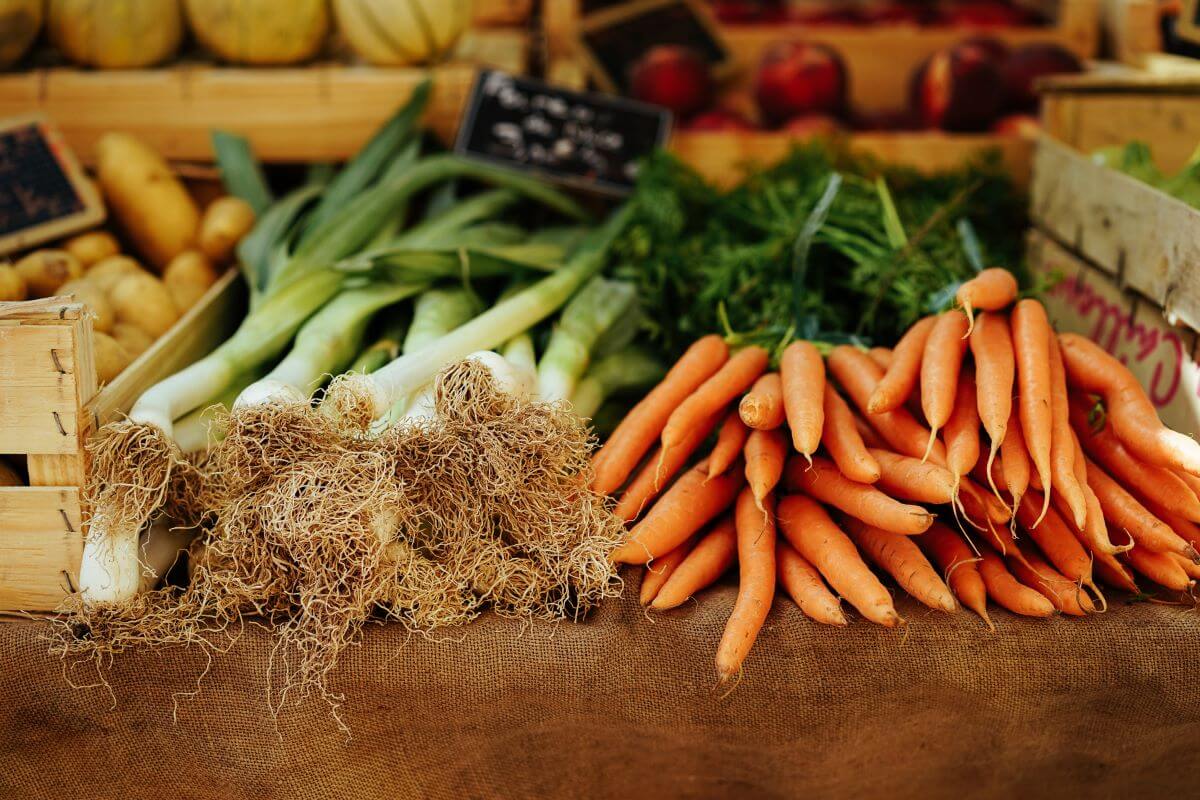 vegetables on sale at a farmers market