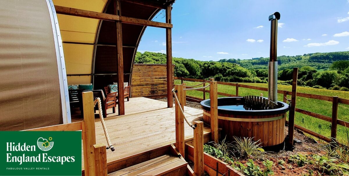 Outdoor decking area with hot tub