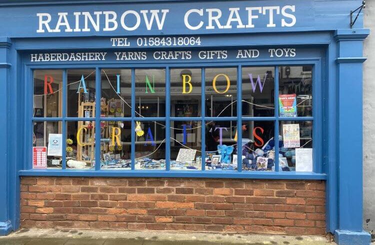 Blue painted traditional shop frontage