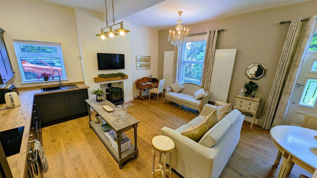 Kitchen area and sitting room