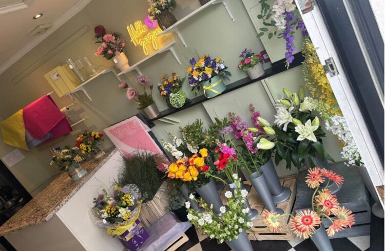 The interior of a small florists