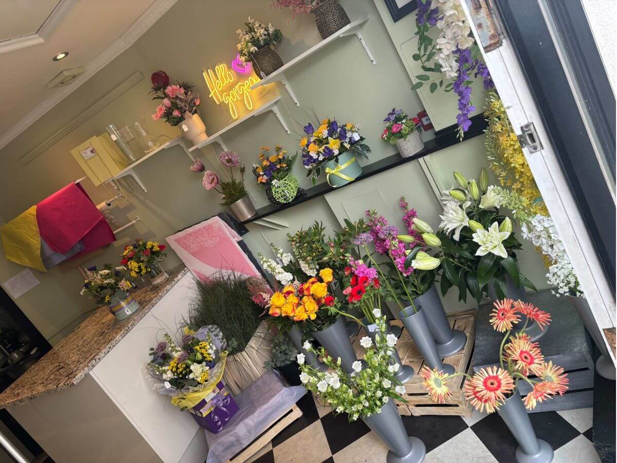 The interior of a small florists