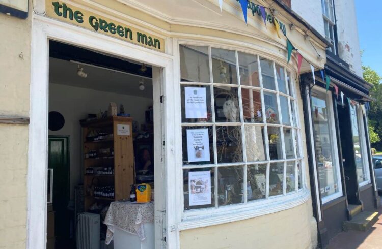 Traditional curved shop window