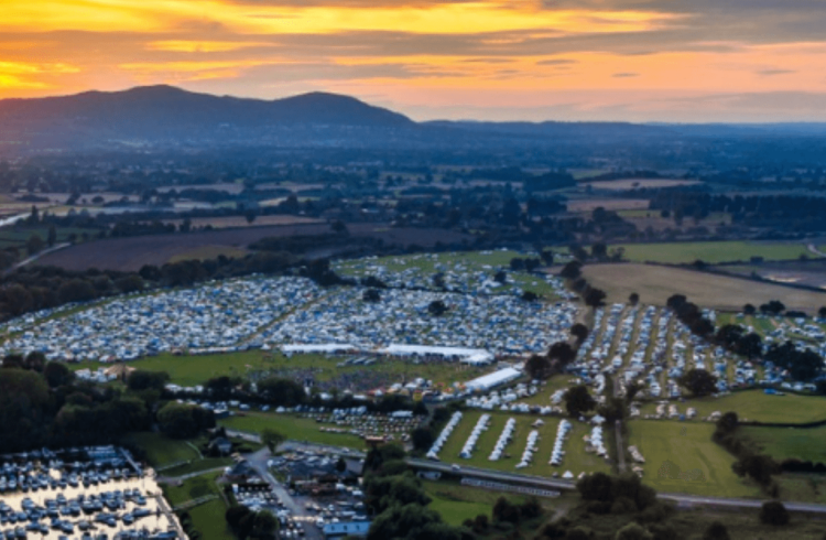 Aerial picture of a festival