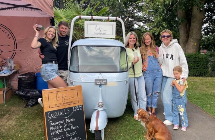 Group of young people at a food festival