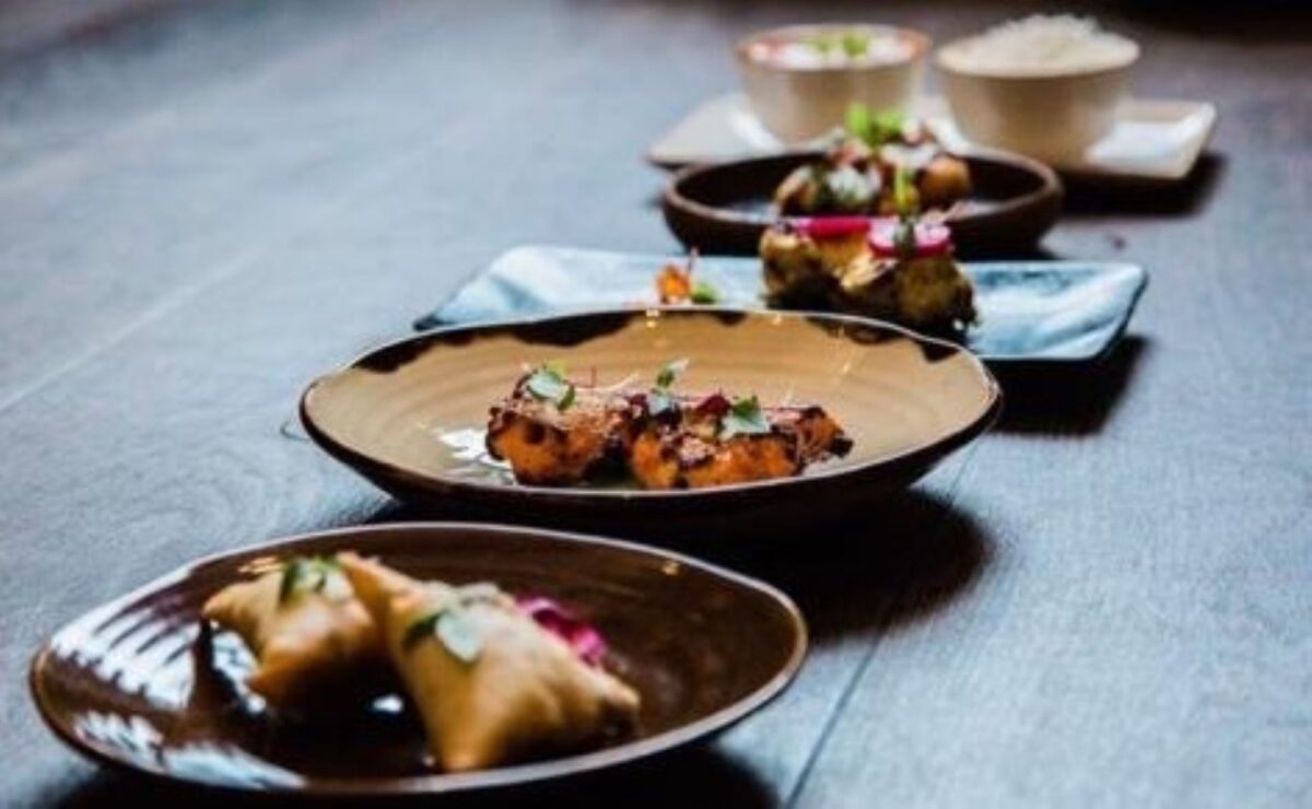 Plates of Indian food