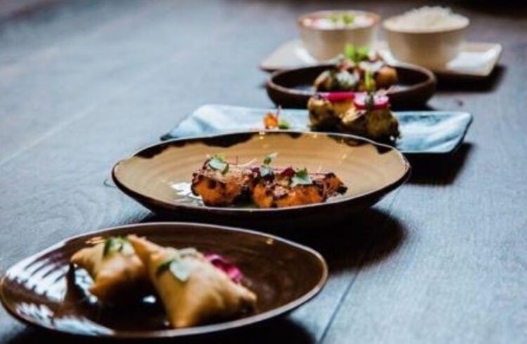 Plates of Indian food