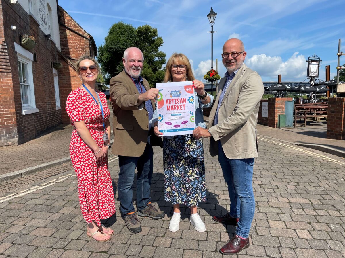 Rebecca Probert, Town Centre Support Officer at MHDC, Cllr Martin Allen, Ward Member for Upton upon Severn at MHDC, Annie Potts from Upton Emporium, Cllr Jeremey Owenson Ward Member for Upton upon Severn, at MHDC.