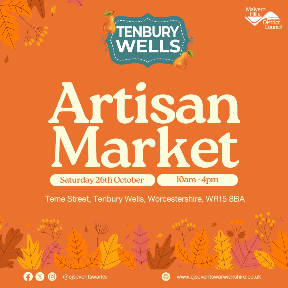 an orange artisan market poster