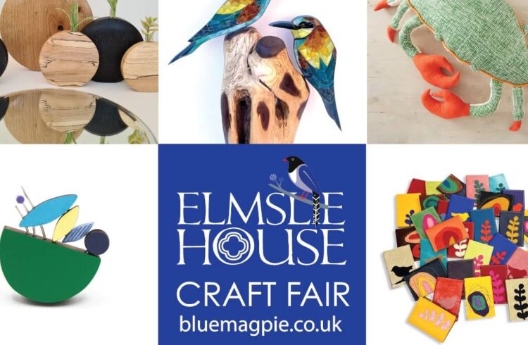 Examples of the type of work available at the Blue Magpie Craft Fair, including wood, glass and fabric items